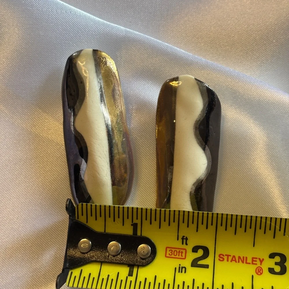 Rare Vintage Handmade Abstract Statement Organic-Shaped Drop Earrings